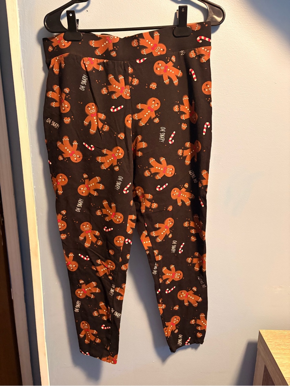torrid 2 Black Leggings with Gingerbread Accent “oh snap”
